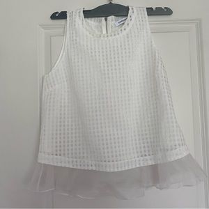 Elizabeth and James White Gingham Peplum Top